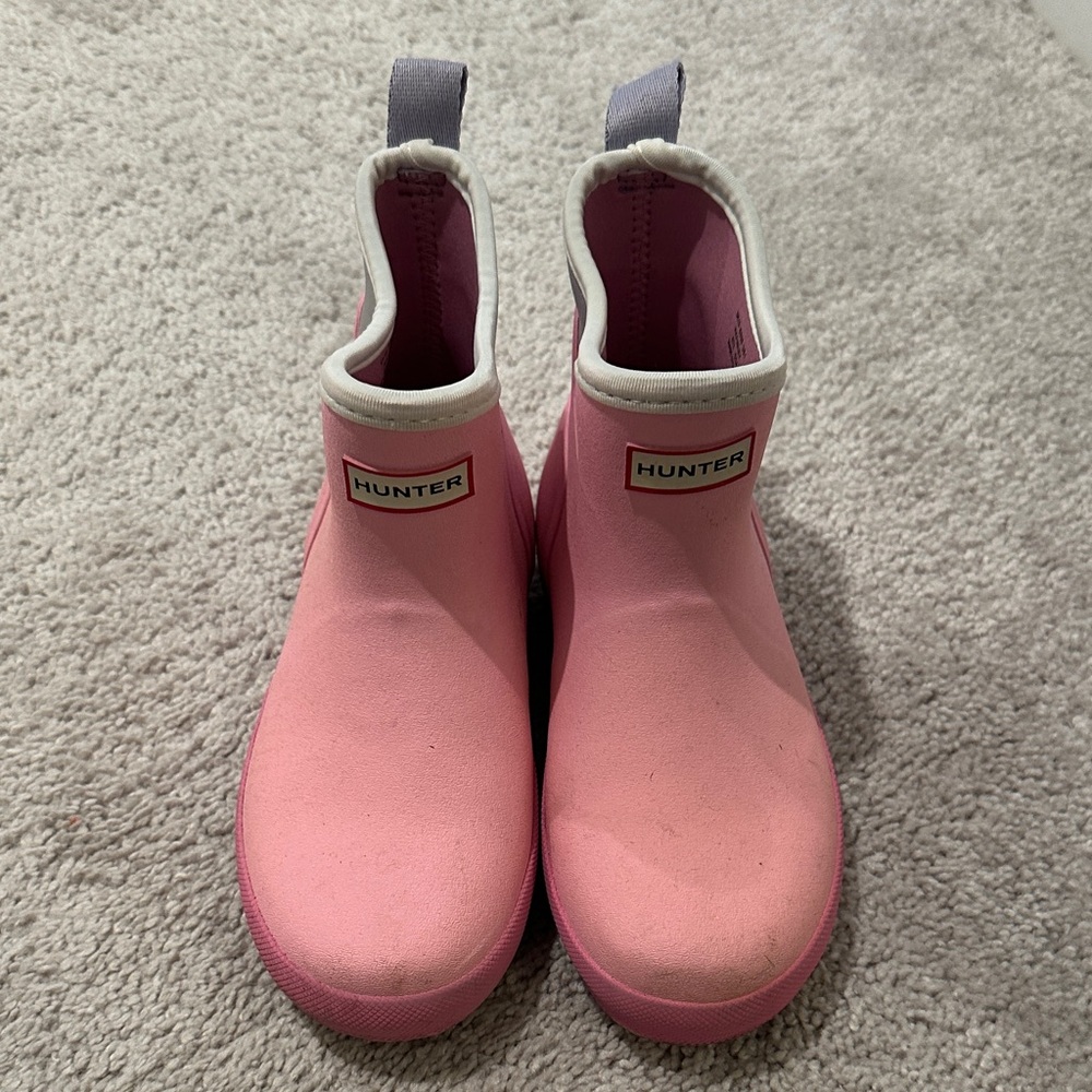 Hunter Kids Pink Ankle Rain Boots